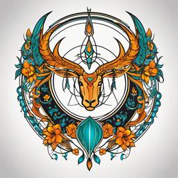 capricorn and virgo tattoo  simple vector color tattoo