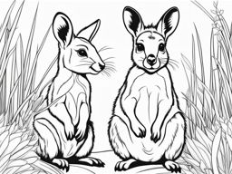 wallabies cute animals coloring page 