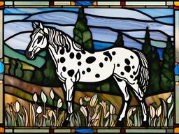 Stained Glass Appaloosa Horse - Spotted appaloosa in pasture  