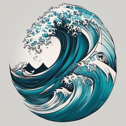 Sea Wave Tattoo - Captures the essence of the sea, symbolizing vastness, fluidity, and the ebb and flow of life.  simple tattoo design