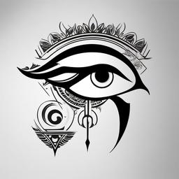 tattoo designs eye of horus  simple color tattoo,minimal,white background