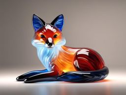 3d blown glass fox realistic ultra hd