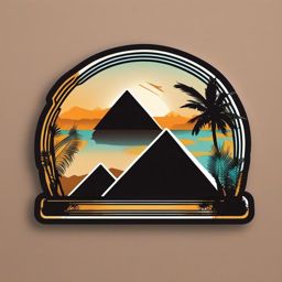 Pyramids of Giza sticker- Mysterious Egyptian burial structures, , sticker vector art, minimalist design