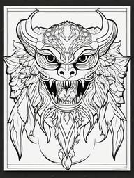 Aswang Coloring Pages - Shapeshifting Creature from Filipino Folklore  minimal black outline printable sheet, coloring page