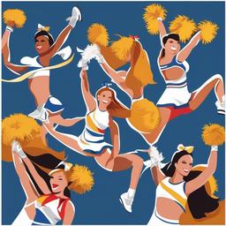 Cheer clipart - cheerleaders performing a routine  