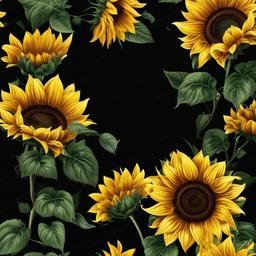 Sunflower Background Wallpaper - black background with sunflower  