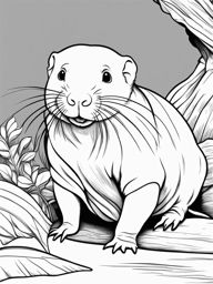 naked mole rats cute animals coloring page 