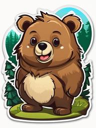 Bear cartoon - big, friendly forest dweller  cartoon sticker style