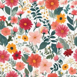 Floral clipart images, A variety of floral-themed illustrations.  simple, 2d flat