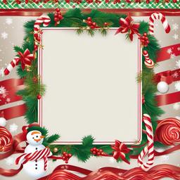 Christmas Border clipart - border with candy canes and snowmen  