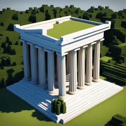 greek temple atop a hill with doric columns - minecraft house ideas minecraft block style