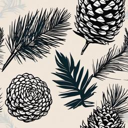 minimalist pine cone tattoo  simple vector color tattoo