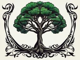 tattoo small tree  simple vector color tattoo