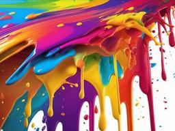 Rainbow Paint Splatter Background  