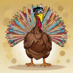 Wobble dance turkey   , vector illustration, clipart