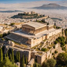 acropolis of athens - emphasize the intricate beauty of the acropolis of athens, adorned with ancient temples and overlooking the city. 