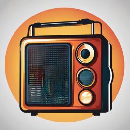 Radio icon - Radio symbolizing broadcast and music,  color clipart, vector art