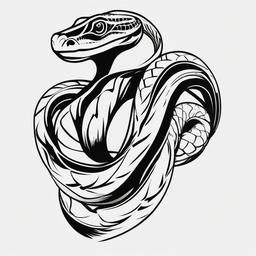 Boa Constrictor Tattoo - Tattoo featuring the boa constrictor snake.  simple vector tattoo,minimalist,white background