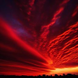 Red Sky Background Fiery Red Sky and Dramatic Atmosphere  intricate patterns, colors, wallpaper style