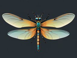 Dragonfly clipart - Agile insect with transparent wings darting in the air, ,color clipart vector style