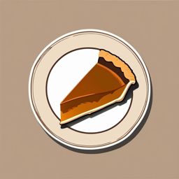Pumpkin Pie Sticker - Embrace the flavors of fall with a slice of spiced and velvety pumpkin pie, , sticker vector art, minimalist design