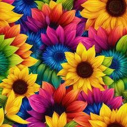 Rainbow Background Wallpaper - rainbow sunflower background  