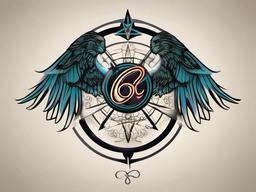 666 Angel Number Tattoo-Choosing a symbol of spiritual insight with a tattoo featuring the 666 angel number, symbolizing balance, intuition, and divine connection.  simple vector color tattoo