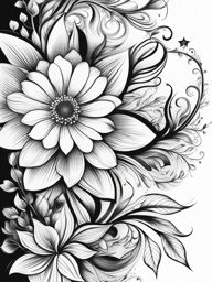 flower tattoo designs black and white design 