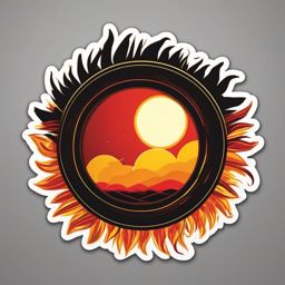 Hot sun sticker- Intense and scorching, , sticker vector art, minimalist design