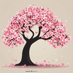 Flowering Tree clipart - A tree covered in blossoms, ,vector color clipart,minimal