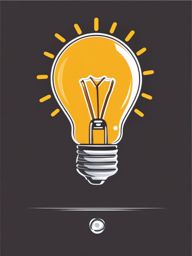 Lightbulb Clipart - A glowing lightbulb with ideas.  color clipart, minimalist, vector art, 