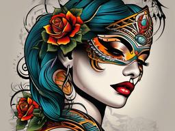 chicano tattoo  simple vector color tattoo