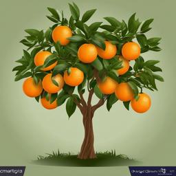 Orange clipart - orange tree with fruit  clipart