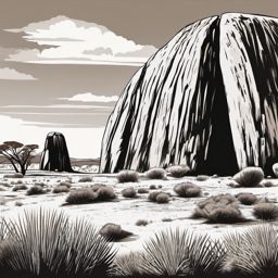 The Ayers Rock clipart - Sacred sandstone monolith in Australia, ,color clipart vector style