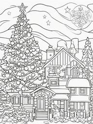 Simple Christmas Pictures To Color  outling,coloring pages,black and whit