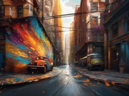 1920x1080 Background - Artistic Murals on Urban Streets  wallpaper style, intricate details, patterns, splash art, light colors