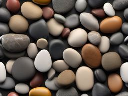 Smooth pebbles in various sizes with a natural, textured feel top view, product photoshoot realistic background, hyper detail, high resolution