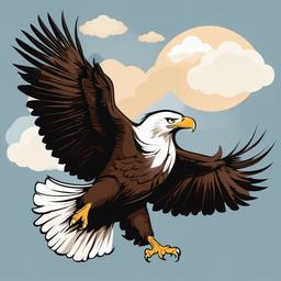 Eagle clipart - eagle soaring above the clouds  