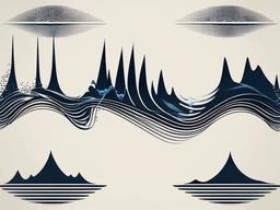 Waveform Tattoo - Features waveforms in a design, symbolizing sound, music, and the dynamic nature of waves.  simple tattoo design