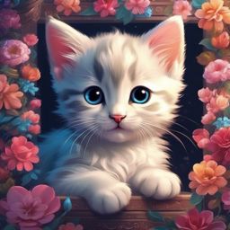 Cute iPad Wallpaper - Adorable Kitten Playtime on iPad  intricate patterns, splash art, wallpaper art