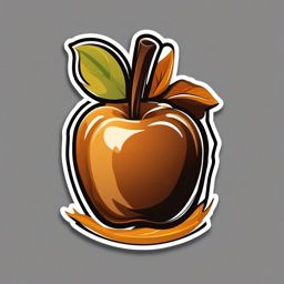Caramel Apple Sticker - Savor the classic and autumn-inspired flavors of a caramel apple, , sticker vector art, minimalist design