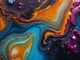 Fluid acrylic pour with a cosmic effect top view, product photoshoot realistic background, hyper detail, high resolution