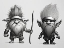 drawings of trolls  minimal rough sketch scribbles,doodles,black and white