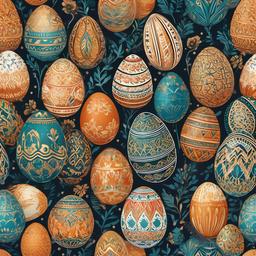 Egg clipart - artistic egg painted with intricate designs  color,minimalist,vector clipart