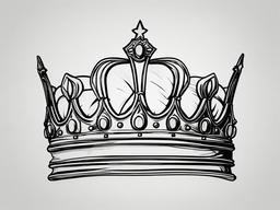 drawing of a crown on a pillow  minimal rough sketch scribbles,doodles,black and white