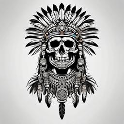 Aztec Warrior Skeleton Tattoos  minimal,color tattoo,white background