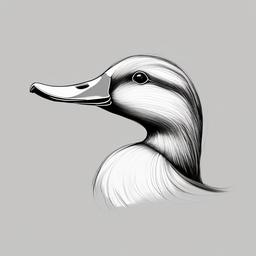 sketch of a duck  minimal rough sketch scribbles,doodles,black and white