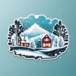 Winter wonderland sticker- Festive and magical, , sticker vector art, minimalist design