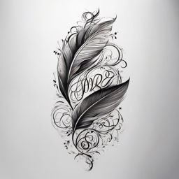 Script tattoo: Artfully crafted script, transforming words into a visual masterpiece on the skin.  color tattoo style, minimalist, white background