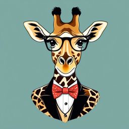 Giggling Giraffe - Craft a t-shirt showing a giraffe in a bowtie having a fancy tea party. ,t shirt vector design